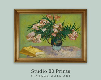 Van Gogh Oleanders Print: Vintage Still Life Painting (Digital Download)