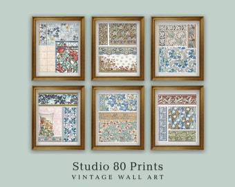 Art Nouveau Floral Prints: Vintage Botanical Art Deco Set (Digital Download)