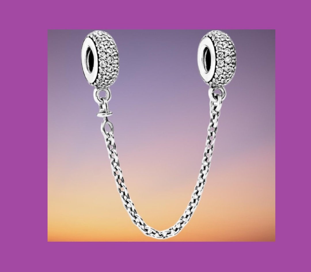 Genuine Pandora Sparkling Pavé Safety Chain 791736CZ Charm Etsy UK