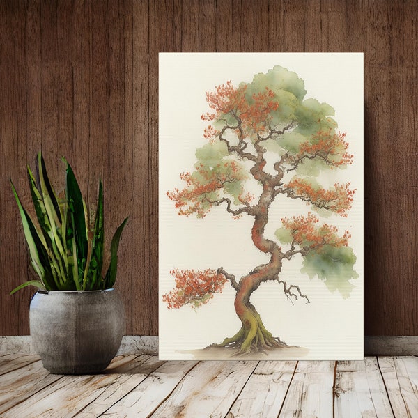 Arbutus Tree Watercolour Painting Print on Canvas Gallery Wraps, Pacific Madrone Wall Art Home Accent Home Decor, Arbutus Watercolour Print