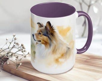 Taza de café personalizada con diseño de perro pastor de Shetland, taza de cerámica con el nombre de tu mejor amigo peludo, taza personalizada para Sheltie, regalo único para amantes de los Sheltie, recuerdo para mascotas