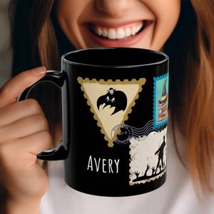 Personalized Halloween Monster Mug, Spooky Monsters Name Cup, Custom Halloween Coffee Mugs, Monster Art Print Cups, Fall Spooky Season Gift