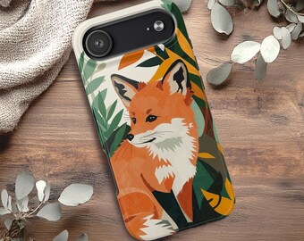 Cute Baby Fox Tough Phone Case, Woodland Animal Phone Cover, Phone Case for iPhone 17 16 15 14 13 12 11 Samsung S25 S24 S23 S22 S21 Models