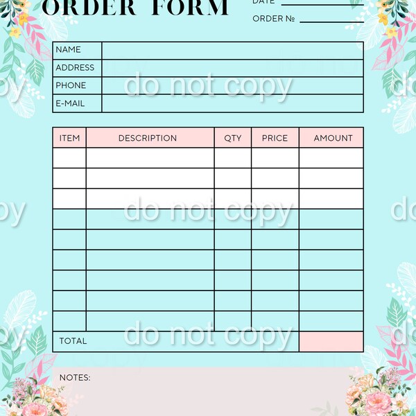 spring order form