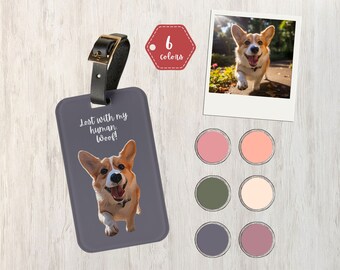 Custom Pet Portrait Luggage Tag, Luggage Tag Personalized, Custom Photo Luggage Tag, Personalised Dog Bag Tag, Luggage ID, Backpack Tag