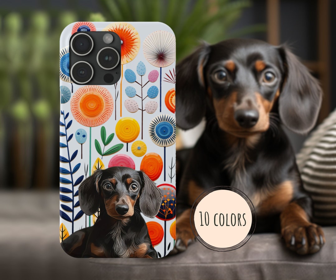 Custom Sketched Pet Portrait Phone Case With Flowers Floral Cover