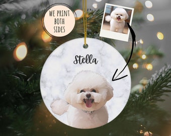 Personalized Pet Ornament, Custom Pet Ornament, Dog Portrait Drawn, Custom Cat Christmas Ornament, Pet Memorial Ornament, Dog Mom Gift