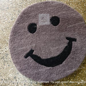 Alfombra personalizada / Alfombra con forma de sonrisa / Alfombra con mechones hechos a mano / Alfombra de lana hecha a mano / Para dormitorio / Guardería / Habitación infantil / Decoración del hogar