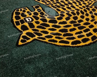 Hand Tufted Wool Tiger Rug, Tibetan Style