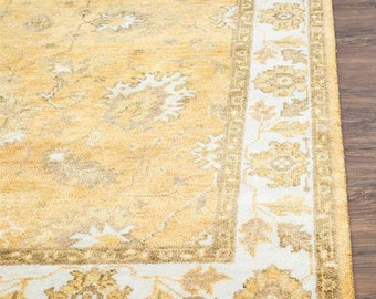 Yellow Oushak7x10 rug 8x10 Turkish vintage rug oushak wool rug 9x12 Turkish rug vintage wool rug unique rug anatolian rug vintage carpet