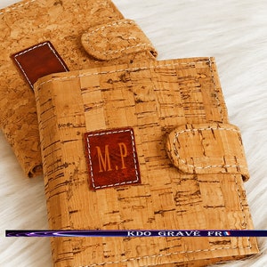 Porte carte personnalisé | Porte monnaie liège véritable | Porte-monnaie gravé femme homme | Porte papiers | cadeau saint valentin