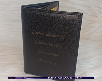 PORTEFEUILLE avec prénom texte ou initiales | Porte feuille personnalisé France | Idée cadeau originale homme femme | cadeau d'anniversaire