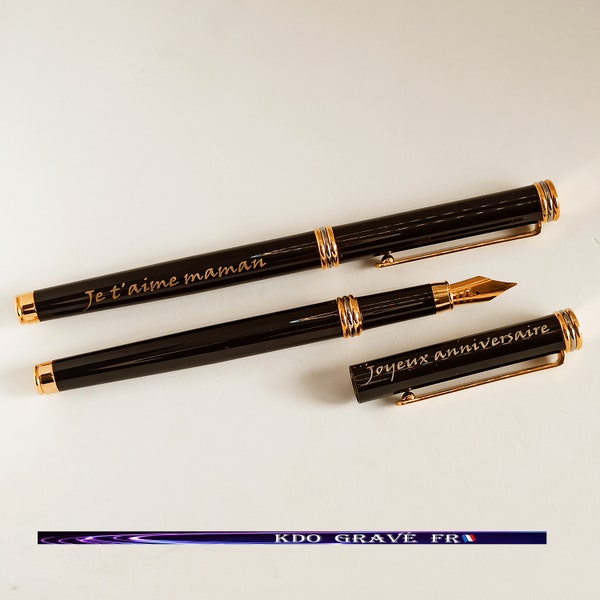 Stylo plume personnalisé avec prénom pour femme et homme | Stylo plume de Luxe en Métal avec Pointe Iridium de qualité | cadeau anniversaire