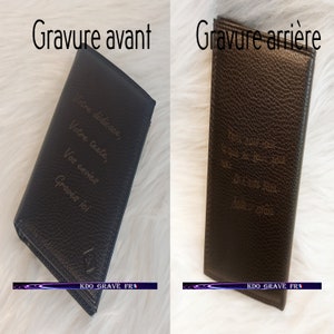 PORTEFEUILLE avec prénom texte ou initiales Porte feuille personnalisé France Idée cadeau originale homme femme cadeau d'anniversaire image 9