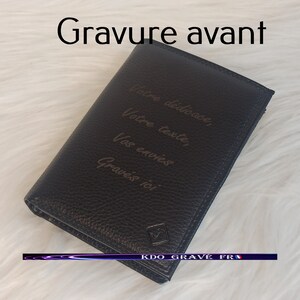 PORTEFEUILLE avec prénom texte ou initiales Porte feuille personnalisé France Idée cadeau originale homme femme cadeau d'anniversaire image 7