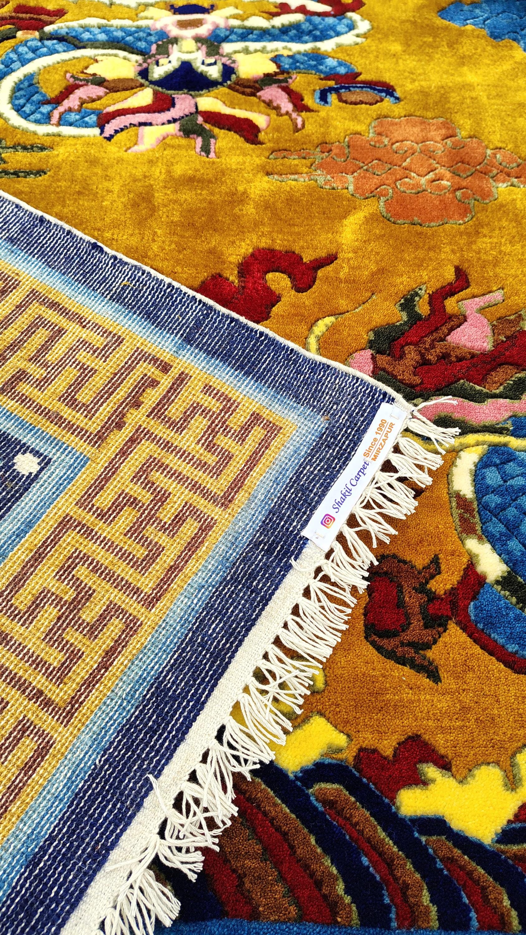 Tibetan Hand Knotted Rugs | Wool Authentic Nepali Teppich Dragon Carpet ...