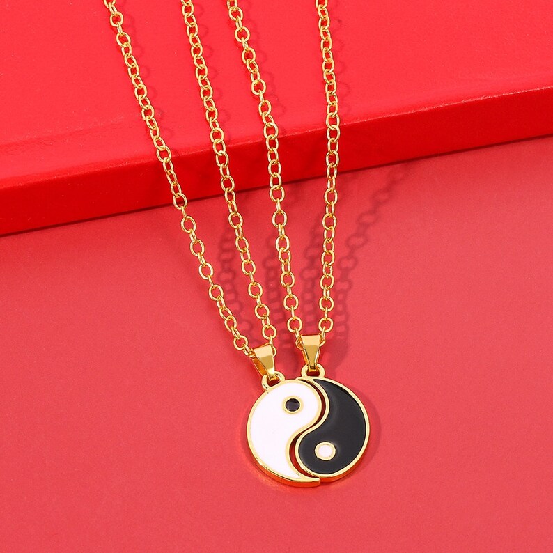 Yin Yang Couple Necklace Yin Yang Friendship Necklace Tai Etsy