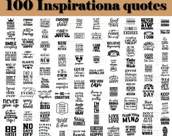 Inspirational Quotes SVG Bundle: Motivational Self-Love Cut Files