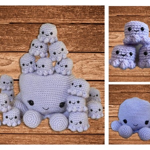 Original Mama Octopus Memory Game Crochet Pattern - Amigurumi Animal - English PDF - Instant Download Crochet Toy Pattern - Baby Shower Gift