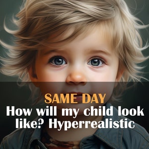 Your Future Child with photorealistic Psychic Artworks - Unique Baby Zodiac Drawings - fast delivery - Aquarell - same day