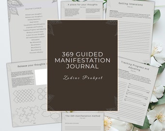 369 Manifestation Guided Journal | digital download | Manifest | Dreams | Tarot | Money | Relationship | love | guidance | colored | B&W