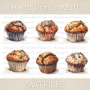 Hand Drawn Muffin SVG-Muffin Cut File, Commercial use, Instant download,Clip Art, Cricut Cut Files,Silhouette Cut Files