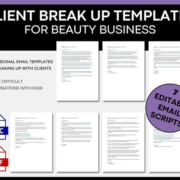 Salon Email Template Etsy Salon Email Template Etsy