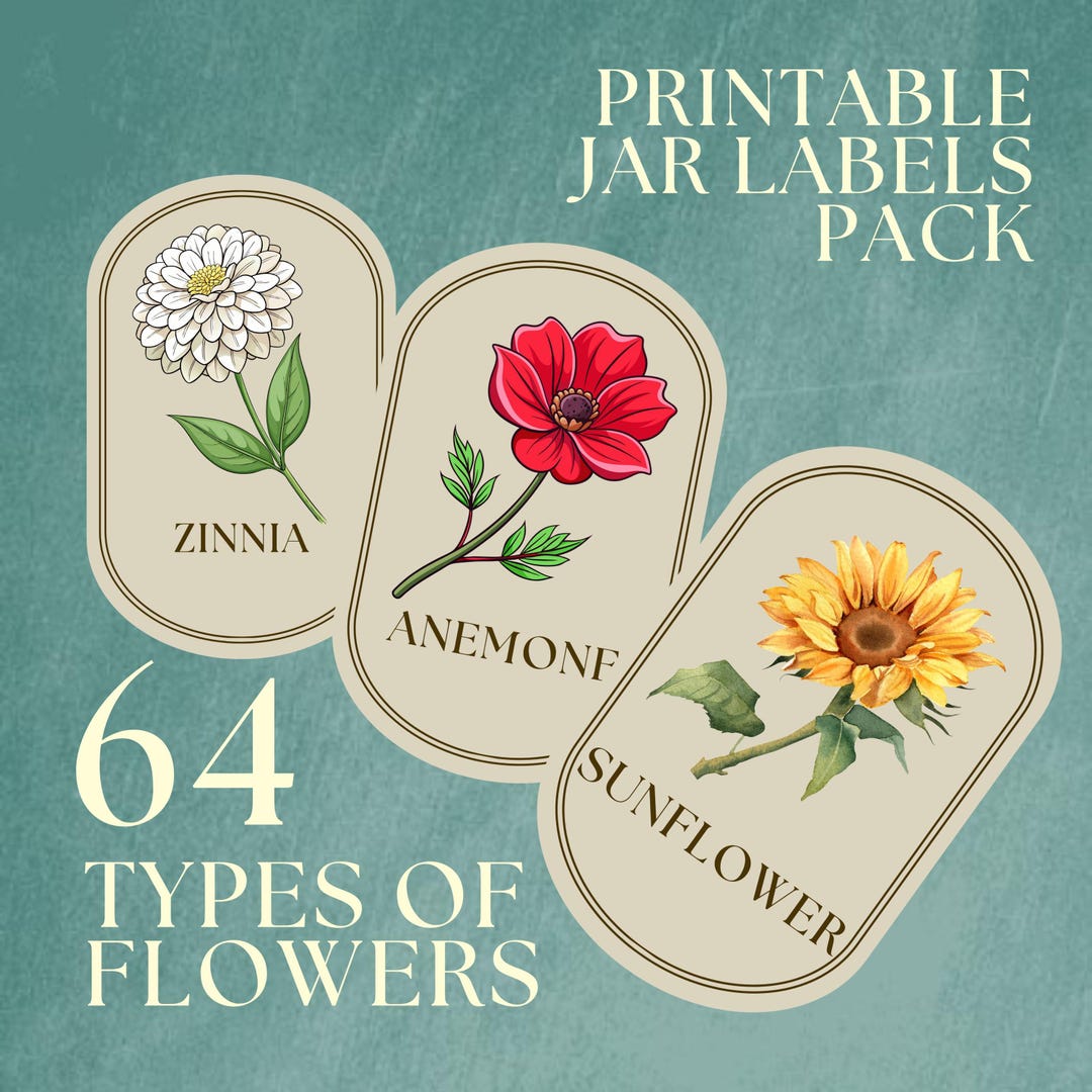 Vintage Flower Seed Packet Labels | Printable Garden & Pantry Stickers ...