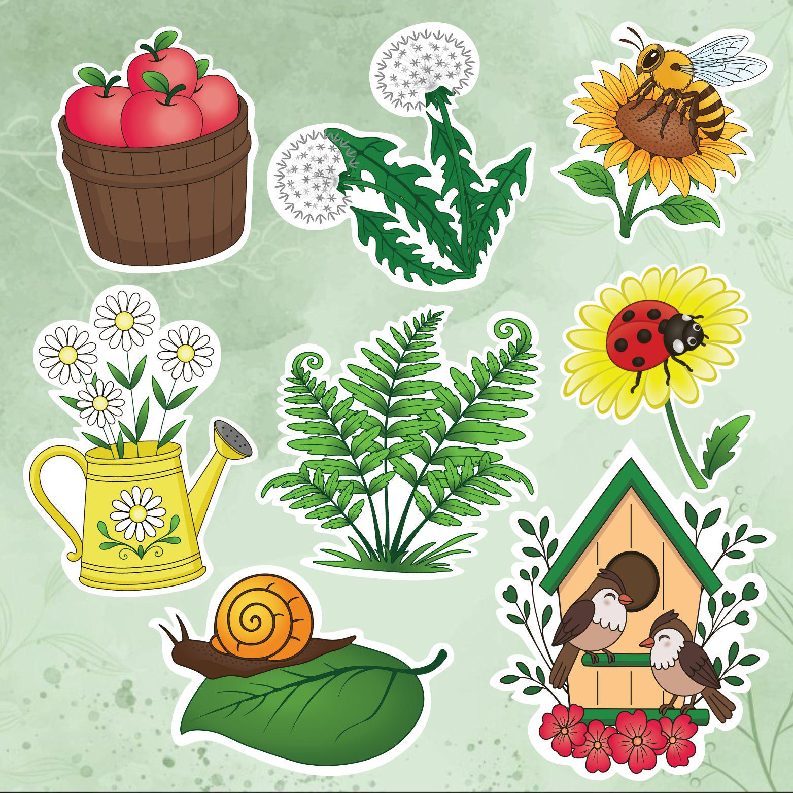Garden Sticker Pack | Digital Botanical Stickers | Cottagecore Nature ...