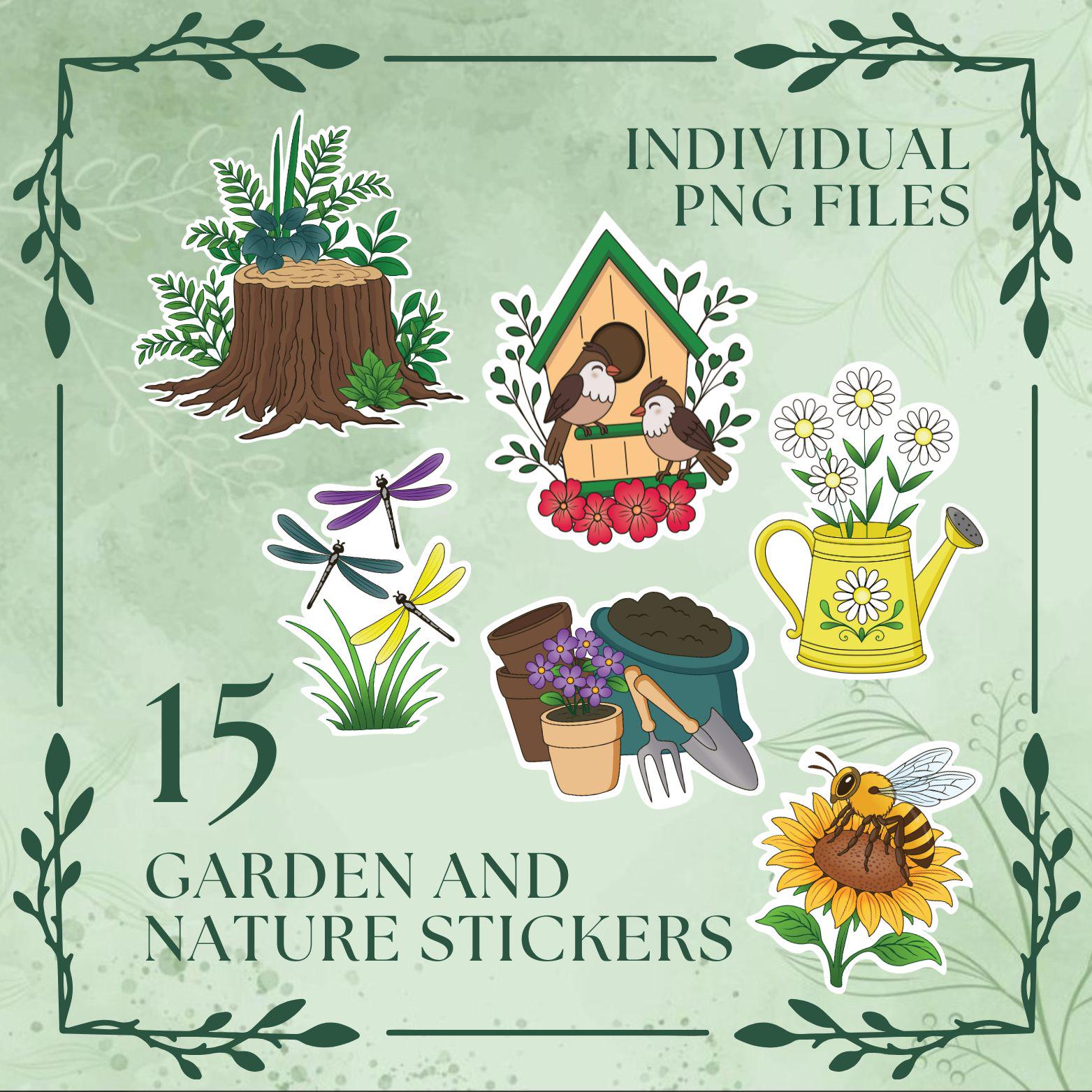 Garden Sticker Pack | Digital Botanical Stickers | Cottagecore Nature ...