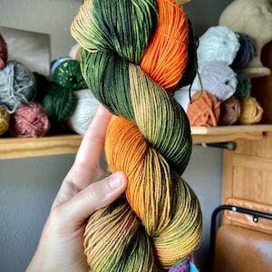 Hand dyed yarn / sock weight yarn / fingering weight / super wash merino / nylon / sock knitting / crochet gift