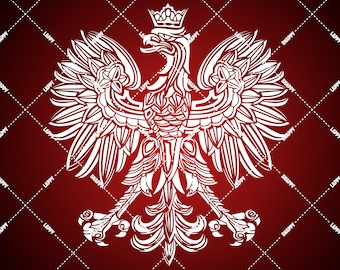 Polish Eagle SVG, Digital Download, Modernised Symbol, Emblem Coat Of Arms Orzeł Godło Polski Vinyl Decal Sticker
