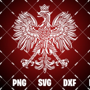 Polish Eagle SVG, Digital Download, Modernised Symbol, Emblem Coat Of Arms Orzeł Godło Polski Vinyl Decal Sticker