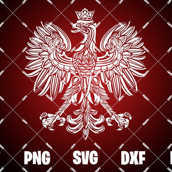 Polish Eagle SVG, Digital Download, Modernised Symbol, Emblem Coat Of Arms Orzeł Godło Polski Vinyl Decal Sticker