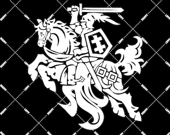 Lithuanian Vytis, SVG, PNG, Original Modernised Knight, Historical Symbol, Car Stickers, HTV, Vinyl, Decal, Vector, Dakar Rally, Cricut,