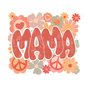 Groovy mama shirt png, Mothers day png, floral mama png, summer mama png, spring mama png, vintage mama png, retro Mothers Day png digital