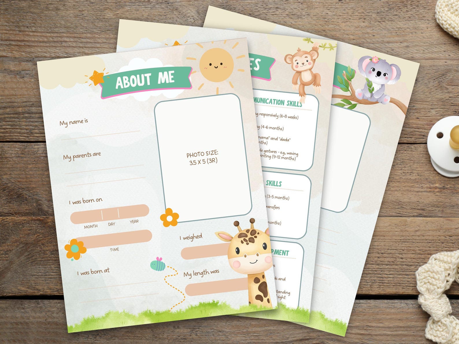 Printable Baby Milestones Tracker, Photo Journal, Letters to Baby ...