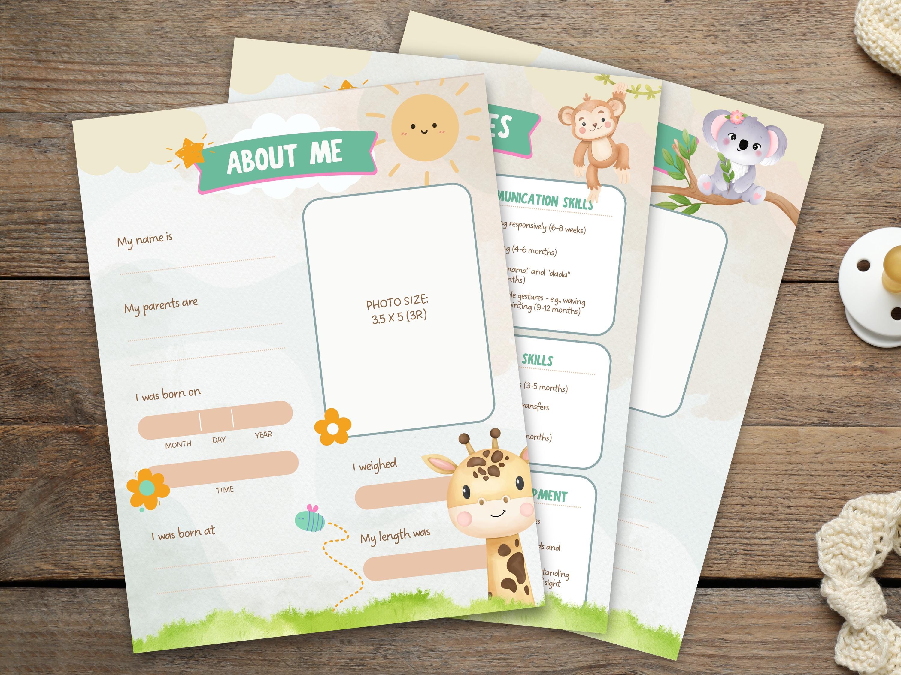 Printable Baby Milestones Tracker, Photo Journal, Letters to Baby ...