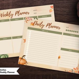 Autumn-Themed Printable Daily & Weekly Planner Set - Instant Download