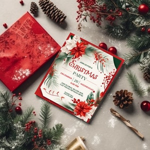 Christmas Party Invitation,Christmas Party Invitation Template,Christmas Invitation Template Download,Printable Christmas Party Invitation