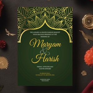 Indian Wedding Invite,Hindu Wedding Invitation,Sikh Wedding Invite,Muslim Invitation,Wedding Invitation Template Download,Minimalist Invite