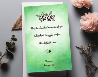 Loss Of Dog Card,Sympathy Card Loss Of Dog,Dog Bereavement Card,Loss Of A Pet Card,Sympathy Dog Loss,Pet Loss Cards,Printable Dog Sympathy