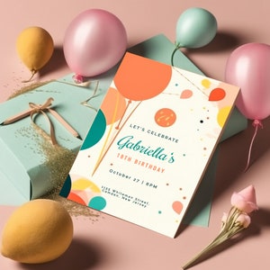 Cartes d'invitation d'anniversaire de 18 ans, invitation d'anniversaire de princesse, invitation d'anniversaire rose, invitations d'anniversaire de 18 ans, invitation d'anniversaire de jalon