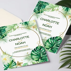 Tropical Wedding Invitation,Botanical Wedding Invitation Template,Wedding Invitation Printing,Colorful Wedding Invitation,Wedding Invitation