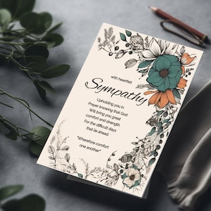 Sympathy Card Printable,Bereavement Card,Instant Download Card,Sorry For Your Loss Card,Editable Digital Template,Downloadable Sympathy Card