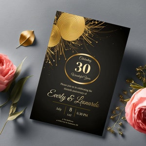 Convite de 30 anos, convite de aniversário, convite de festa de aniversário, 30 anos, cartão de 30 anos, cartão de aniversário para ele