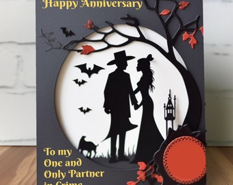 Halloween Anniversary Card,Goth Anniversary,Spooky Anniversary Cards,Anniversary Card,Anniversary Card Printable,Horror Anniversary Card