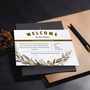 Airbnb,Printable Welcome Card,Rental Welcome Card,Welcome Home Card,Airbnb Welcome,Airbnb Template,Host Welcome Card,Airbnb Welcome Template