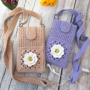 Häkelanleitung für eine Handytasche – Kleine Umhängetasche mit Blume – PDF (Leicht/Mittel) – Schritt-für-Schritt-Anleitung Bild 5