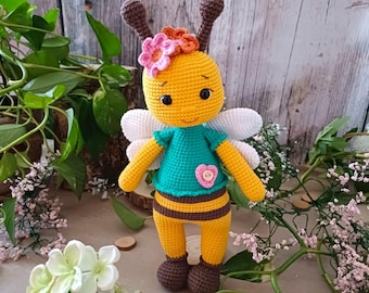 Melinda die Biene – Amigurumi-Anleitung (PDF), Häkelbiene, Gartenbienen-Tutorial, 30 cm große Puppe, DIY-Geschenk für Kinder